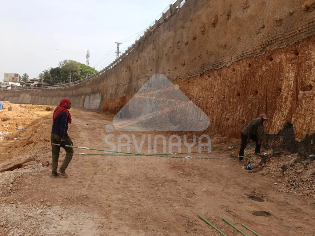 How Long Does Soil Nailing Last in Slope Stabilization Projects? 1 Workers performing soil nailing for wall stablization