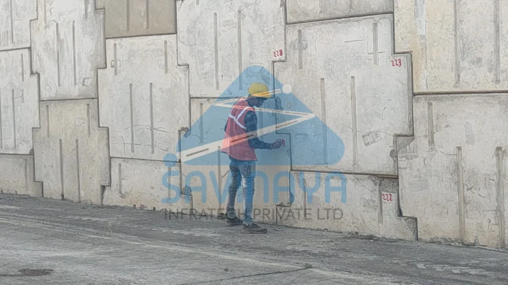 Site inspection for RS walls with marked panels